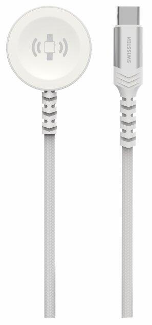 Swissten Braided Metal Pīts Magnētiskais Bezvadu Lādētājs Apple Watch pulkstenim USB-C 1.2m (22065502)