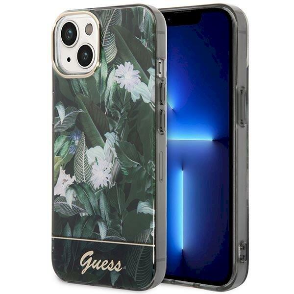 Guess GUHCP14SHGJGHA Jungle Collection Защитный чехол для iPhone 14 / 15 / 13 6.1" / зелёный (GUHCP14SHGJGHA)