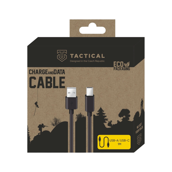 Tactical Smooth Thread USB-A/USB-C Kabelis 1m