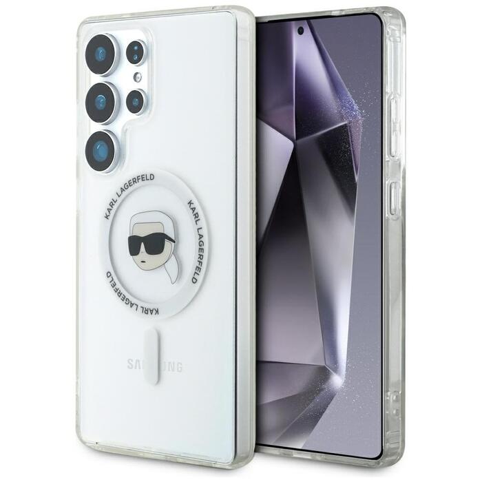 Karl Lagerfeld Button Karl Head Printed Logo MagSafe Чехол для Samsung Galaxy S25 Ultra (KLHMS25LHLSKIH)