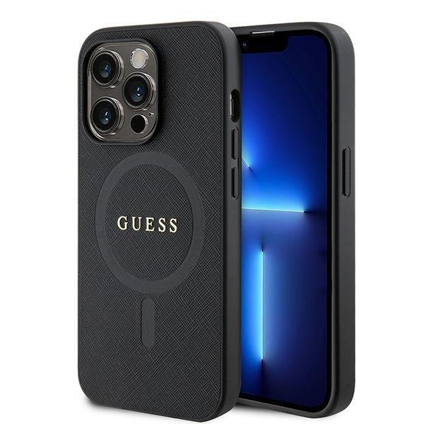 Guess Saffiano MagSafe Back Case Защитный Чехол для Apple iPhone 15 Pro Max (GUHMP15XPSAHMCK)