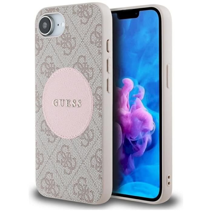 Guess 4G Circle Classic Logo MagSafe Защитный чехол для iPhone 16e / 17e / розовый (GUHMPSE4P4PGRSGP)