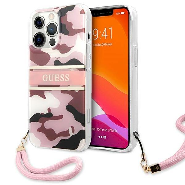Guess GUHCP13LKCABPI Camo Strap Collection Защитный чехол для iPhone 13 Pro / 13 6,1" / розовый (GUHCP13LKCABPI)