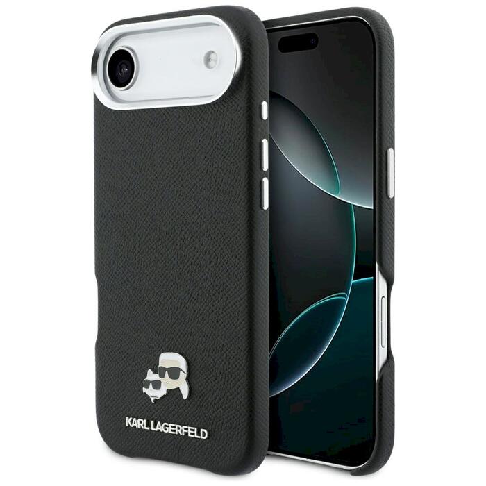 Case Karl Lagerfeld Karl & Choupette Head Pins Saffiano MagSafe Защитный чехол для iPhone Air / чёрный (KLHMP17M6PFKCLK)