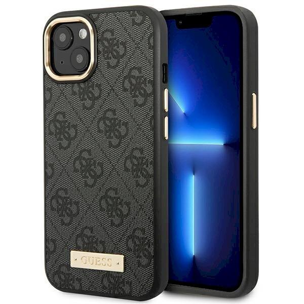 Guess GUHMP14MU4GPRK Hardcase 4G Logo Plate MagSafe Защитный чехол для iPhone 14 Plus/15 Plus 6.7" / чёрный (GUHMP14MU4GPRK)
