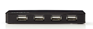 Nedis UHUBU2430BK USB Hub Centrmezgls 4-Porti USB 2.0 (UHUBU2430BK)
