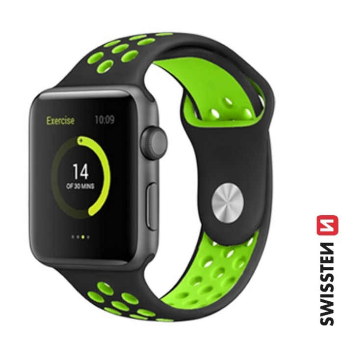 Swissten Sport Силиконовый Pемешок для Apple Watch 42 / 44 / 45 / 49 mm (46000611)