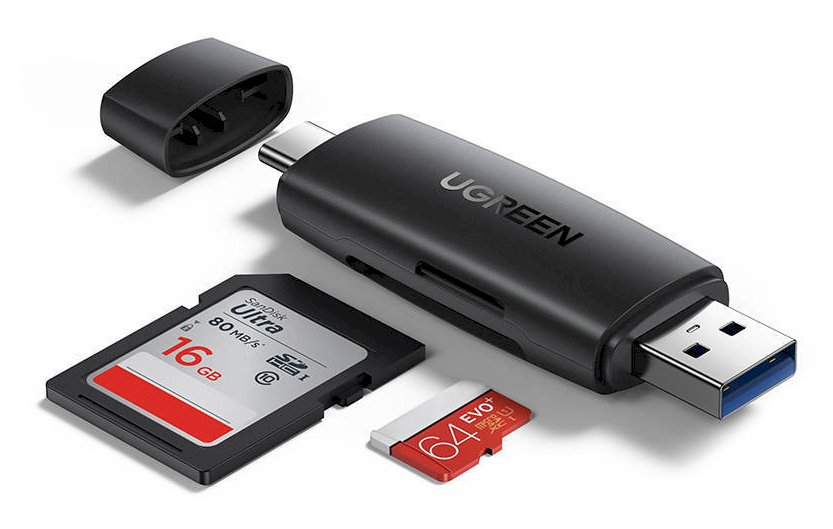 UGREEN CM304 karšu lasītājs USB 3.0 Type-A/Type-C / melns (UG-80191B)