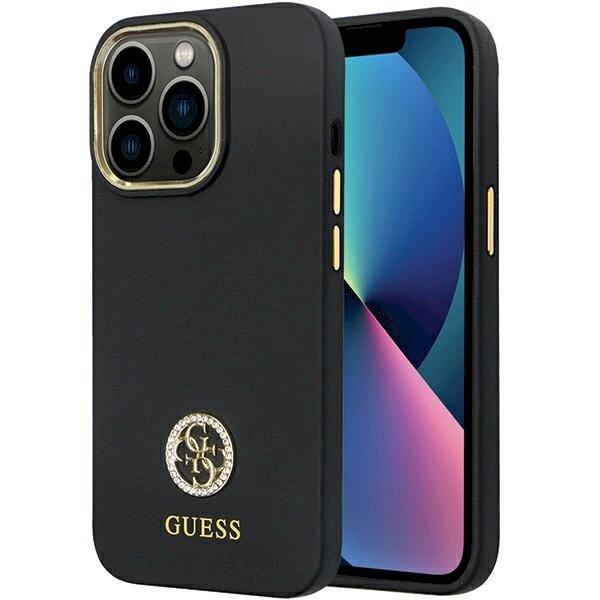 Guess GUHCP13LM4DGPK Silicone Logo Strass 4G Защитный чехол для iPhone 13 Pro / 13 6.1" / чёрный (GUHCP13LM4DGPK)