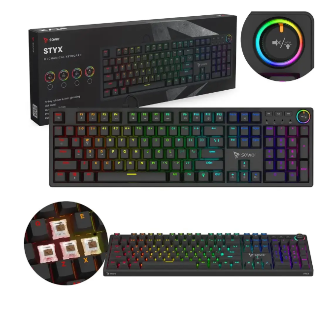 Savio Styx Outemu Brown Klaviatūra (STYXBROWN)