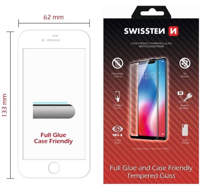Swissten Full Face Tempered Glass Aizsargstikls Pilnam Ekrānam Apple iPhone 7 / 8 Balts (SW-JAP-T-SP-IPH-7-8-W)