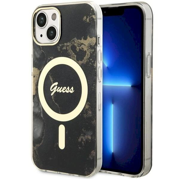 Guess GUHMP14SHTMRSK Hardcase Golden Marble MagSafe