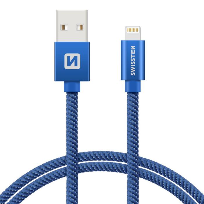 Swissten Textile Fast Charge 3A Lightning