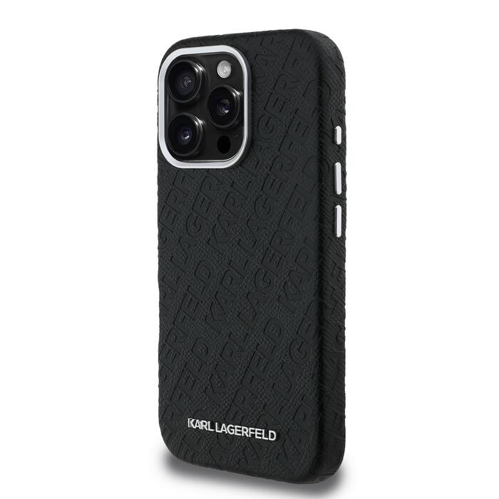 Karl Lagerfeld Grained PU Repeated Logo MagSafe Case Чехол для Apple iPhone 16 Pro (KLHMP16LPGKLFOFK)