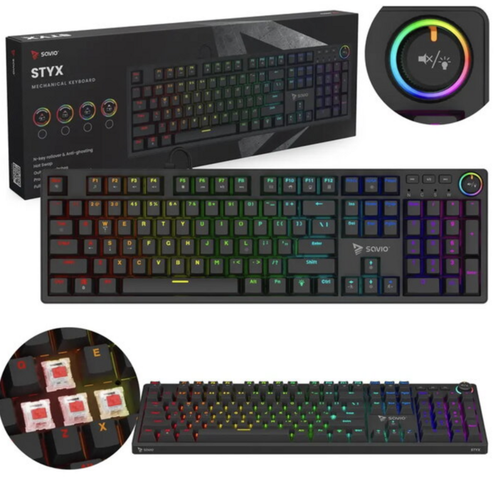Savio STYX Outemu Klaviatūra Hot Swap