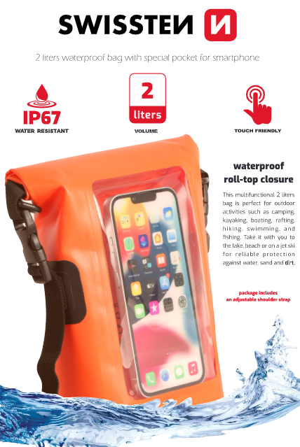 Swissten Waterproof Universal Phone Case Ūdensizturīgs