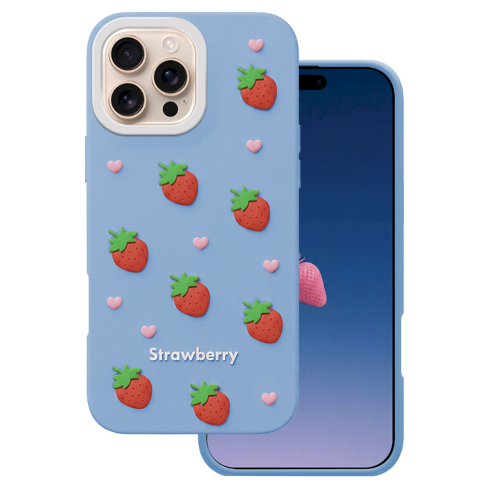 Mocco Strawberry Back Case Чехол для телефона Apple iPhone 16 Pro (MO-SBC-IP-16PR-BL)