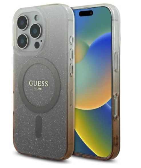 Guess IML Glitter Gradient MagSafe Защитный Чехол для Apple iPhone 16 Pro (GUHMP16LHGRCELW)