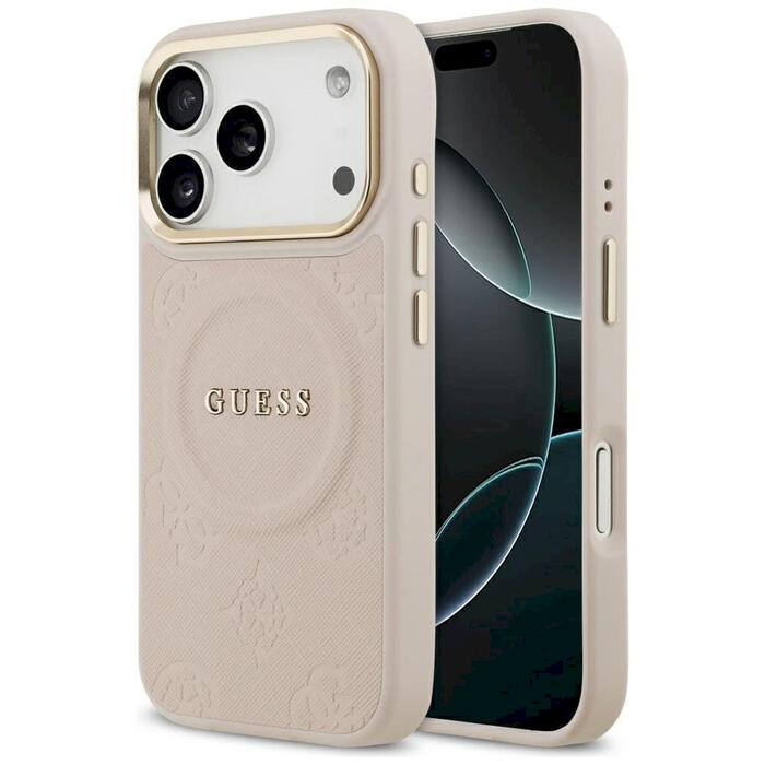 Guess Peony Hot Stamp MagSafe Case Защитный чехол для iPhone 17 Pro / розовый (GUHMP17LPSAMSECP)