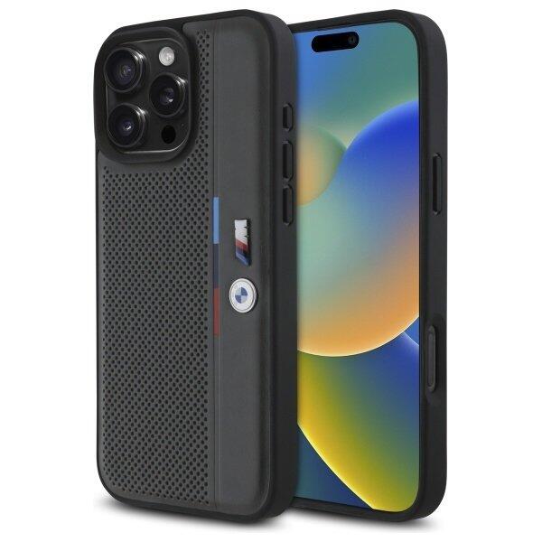 BMW M Perforated Tricolor Detail Line Защитный Чехол для Apple iPhone 16 Pro (BMHCP16L23PUPVA)