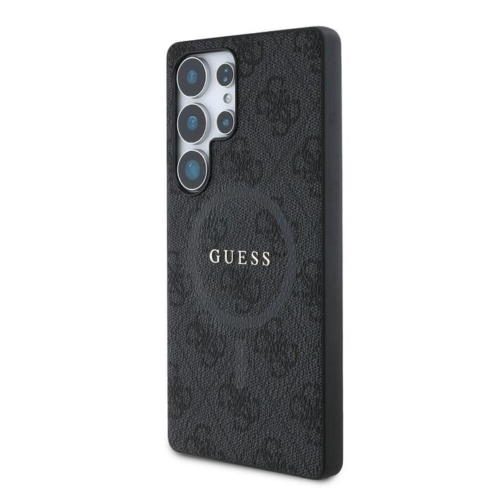Guess PU Leather 4G Colored Ring MagSafe Case Защитный чехол для Samsung Galaxy S25 Ultra / чёрный (GUHMS25LG4GFRK)