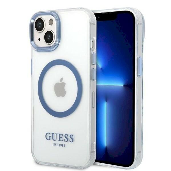 Guess GUHMP14MHTRMB Hardcase Metal Outline Magsafe Защитный чехол для iPhone 14 Plus / 15 Plus 6.7" / синий (GUHMP14MHTRMB)