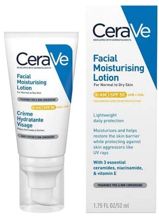 CeraVe Moisturizing Sejas Krēms SPF50 52