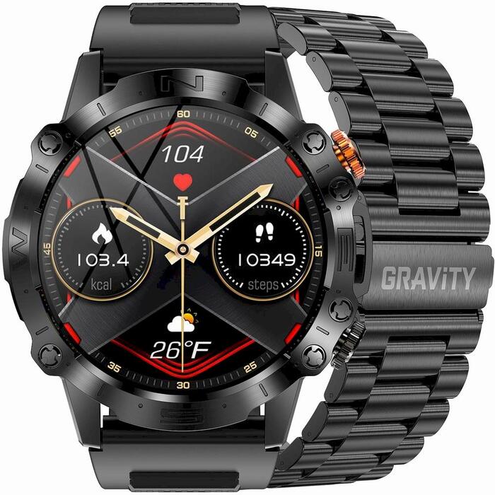 Smartwatch Gravity GT20-1 Viedpulkstenis / melns
