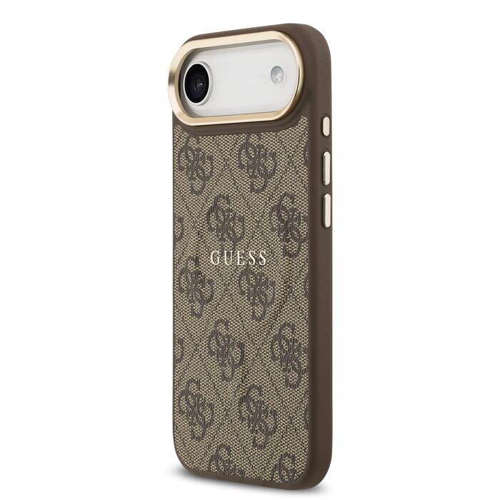 Guess PU Leather 4G Gold Frame MagSafe Case Чехол для Apple iPhone 17 Air (GUHMP17MP4MSEGCW)