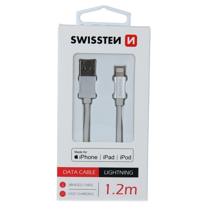 Swissten MFI Textile Fast Charge 3A