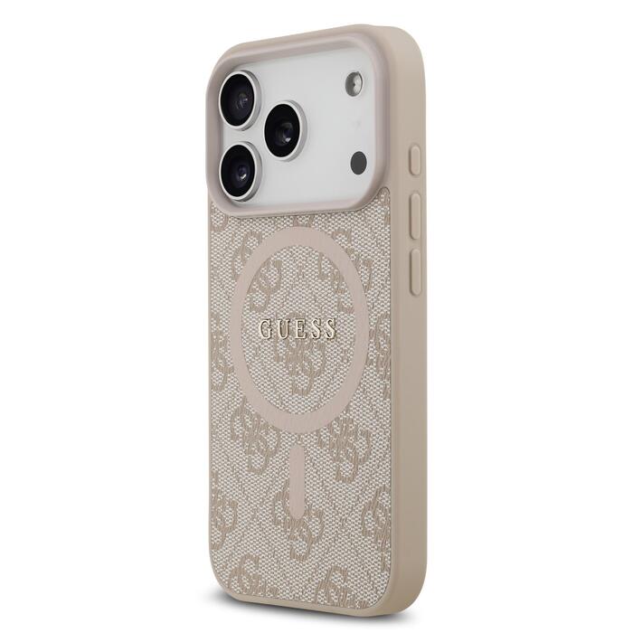 Guess PU Leather 4G Colored Ring MagSafe Case Защитный чехол для iPhone 17 Pro / розовый (GUHMP17LG4GFRP)
