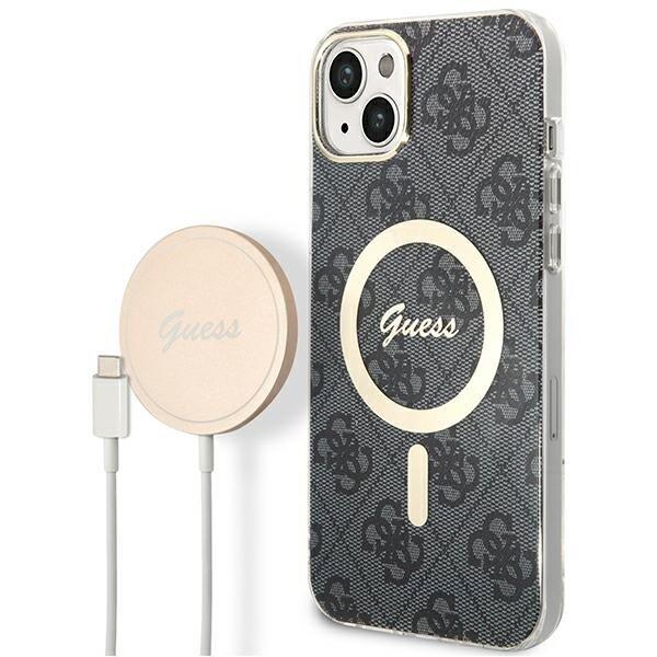Guess Set GUBPP14MH4EACSK Case+ Charger Защитный чехол и зарядное устройство для iPhone 14 Plus / 15 Plus 6.7" / чёрный (GUBPP14MH4EACSK)