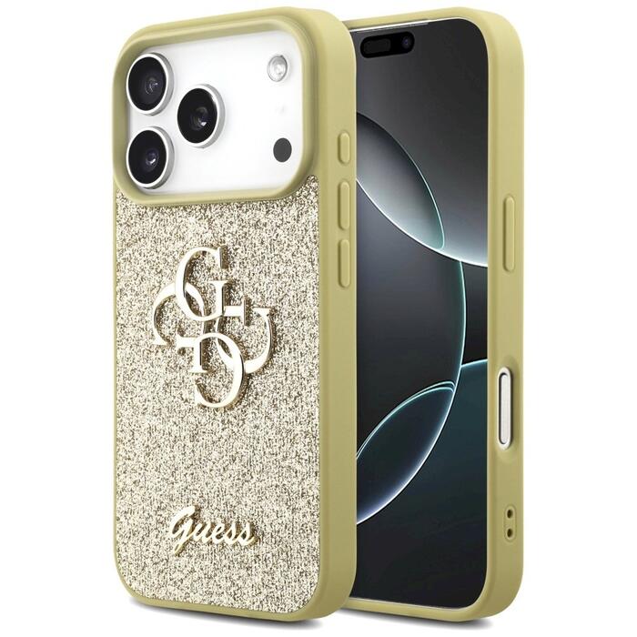 Guess Fixed Glitter Big 4G case Защитный чехол для iPhone 17 Pro / золотой (GUHCP17LHG4SGD)