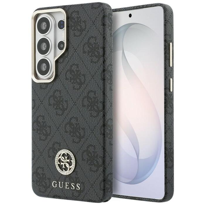 Guess 4G Rhinestone Round Logo MagSafe Защитный чехол для Samsung Galaxy S26 Ultra / чёрный (GUHMS26LP4GRMDEK)