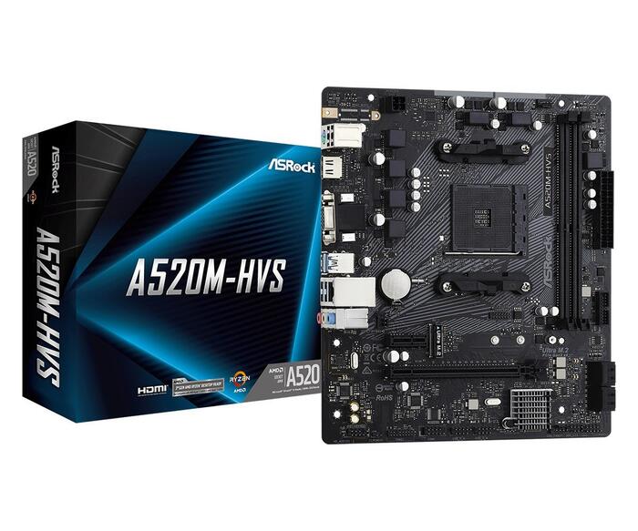 AsRock A520M-HVS Pamatplate mATX / AM4 / AMD (A520M-HVS)