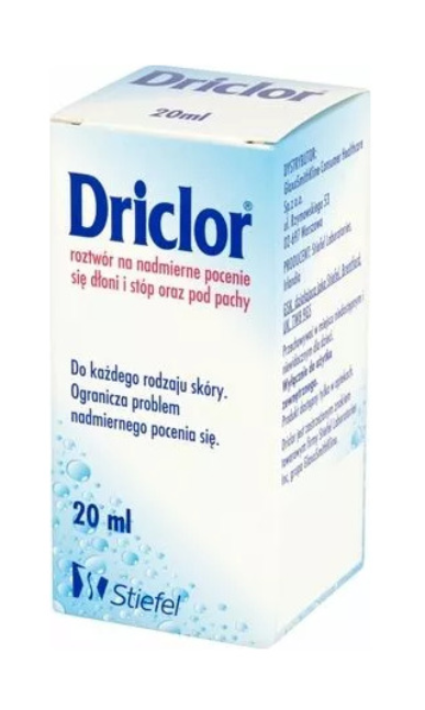 Driclor Antiperspirants 20% Pretsviedru līdzeklis 20ml (5054563093592)