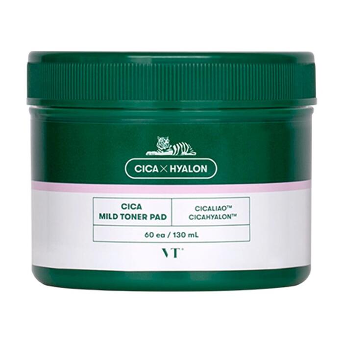 VT COSMETICS Cica Mild Toner Pad 60 pcs  Тонер педы для лица (8809695670640)