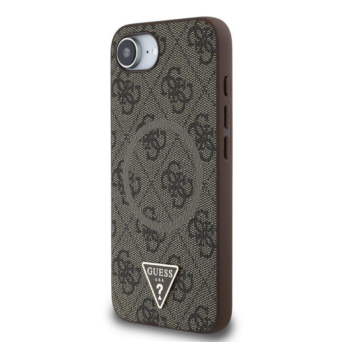 Guess PU 4G Strass Triangle Metal Logo Case Чехол для Apple iPhone 16e (GUHMPSE4P4TDPW)