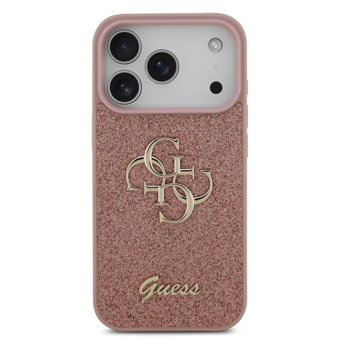 Guess PU Fixed Glitter 4G Metal Logo Case Чехол для Apple iPhone 17 Pro (GUHCP17LHG4SGP)