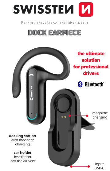 Swissten Dock Earpiece Bluetooth Austiņa ar