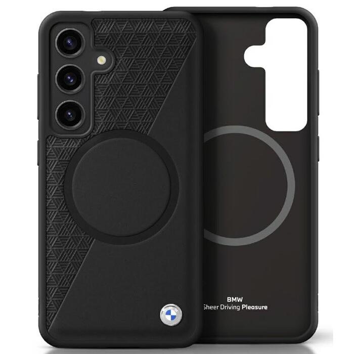 BMW Leather Half Textured MagSafe Чехол для Samsung Galaxy S25 (BMHMS25S23RTPK)