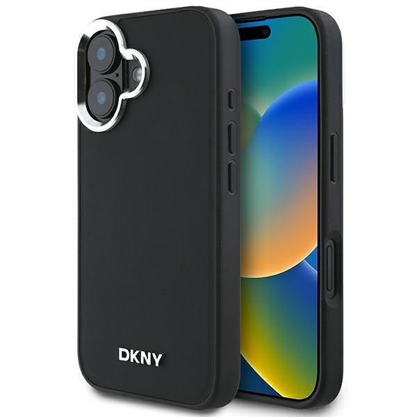 DKNY Plain Silver Logo MagSafe Защитный Чехол для Apple iPhone 16 (DKHMP16SPSCMCLK)