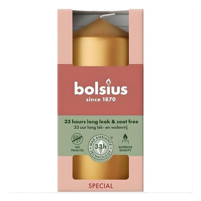 Bolsius Cilindra Svece 120x58mm Gold (37370437)