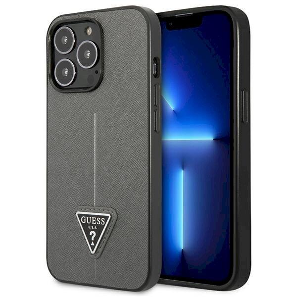 Guess GUHCP13XPSATLG Hardcase Saffiano Triangle Logo Защитный чехол для iPhone 13 Pro Max 6,7" / серебристый (GUHCP13XPSATLG)