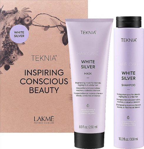 Lakmé Teknia White Silver Набор 300 ml / 250 ml (8429421440165)