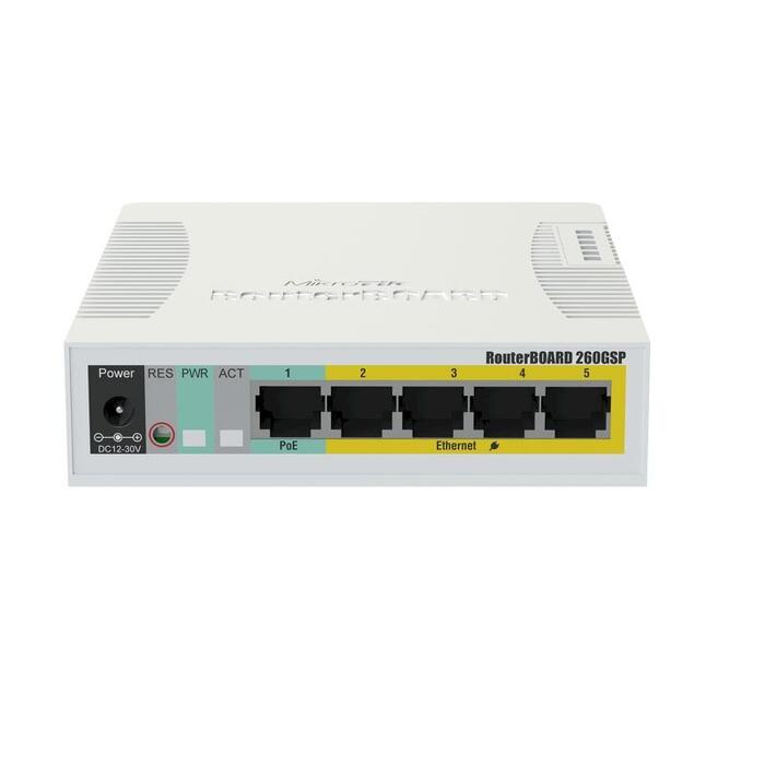 MikroTik RB260GSP PoE Switch 5x 1000Mb/s