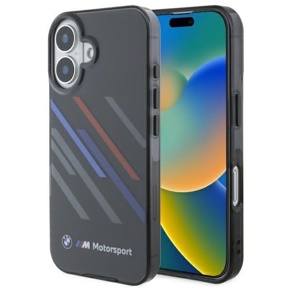 BMW Motorsport IML Random Stripes Защитный Чехол для Apple iPhone 16 Plus (BMHCP16M23HTRAK)