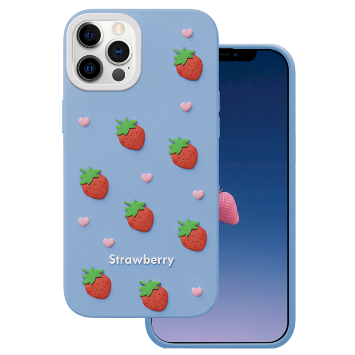 Mocco Strawberry Back Case Чехол для телефона Apple iPhone 12 / 12 Pro (MO-SBC-IP-12-BL)