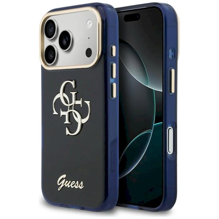 Case Guess IML 4G Script Metal Защитный чехол для iPhone 17 Pro / синий (GUHCP17L5HC4MLSB)