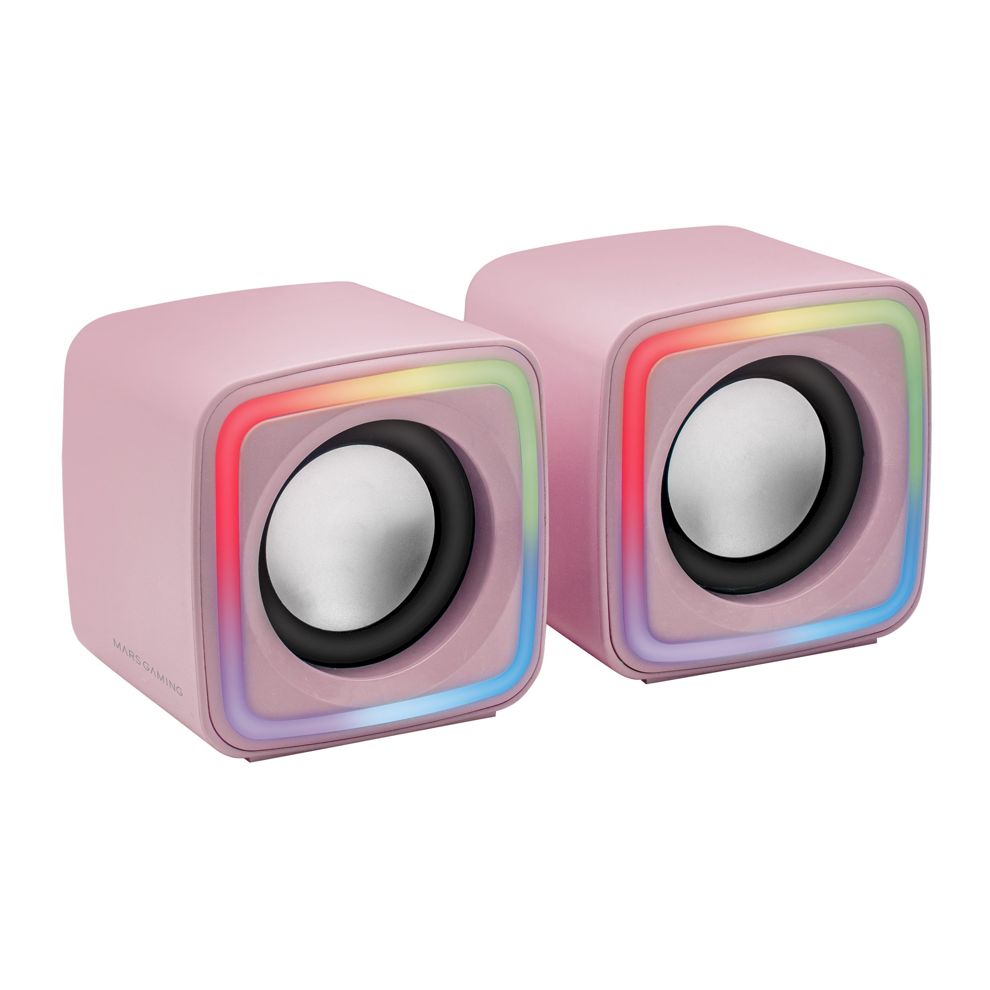 Mars Gaming MSCUBEP Компактные RGB игровые колонки 8W DSP / розовые (MSCUBEP)